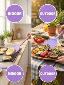1pc Compact Non-Stick Silicone Spatula: Featuring Classic Chinese Design, Heat-Resistant And Durable. Suitable For Non-Stick Cookware, Can Be Used For Stir-Frying And Serving Dishes. Ideal For Home Chinese Cooking Such As Scrambled Eggs And Pancakes. An Essential Kitchen Tool. - Multicolor - View 12