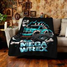 1PC 3D Monster Jam Monster Truck Cartoon Blanket, Edgy Gift For Motorsports Fans, Themed Man Cave Decor, Retro Sci-Fi Party Accent & Race Day Souvenir,Soft Throw Blanket For Home Bedroom Bed Sofa Picnic Travel Office Cover Blanket, Multiple Sizes 50x60 To 60x80 Inches - Nhiều màu 25 - Xem 4