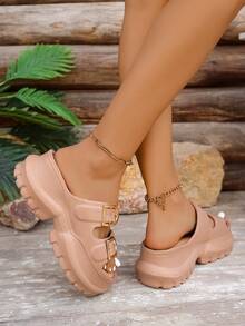 FZY New Spring/Summer Women's Wedge Platform Sandals, Featuring Popular And Out-Of-Stock Styles Including Women's Wide-Leg Pumps, Mid-Calf Boots, And Casual Sneakers. Incorporating Trending Elements From Elegant Women's Shoes, Boots, And Ankle Boots, Including Popular Styles Like Sandals, Heels, And Boots. Also Includes Trending Items For St. Patrick's Day And Yellow Heels. Pair With Other Popular Styles Like White Sandals, Black Heels, And Other Women's Sandals. Made With Comfortable Soft Soles, These Sandals Feature Both Wedge And Flat Designs, Suitable For Everyday Wear, Beach Vacations, And Parties. Available In Black, White, Pink, Purple, And More. The Wide Last Fits All Foot Shapes, Combining Millennial With Classic Retro Style, Making Them Essential And Versatile Footwear For Summer. - 卡其色 - 查看 7