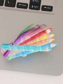 1件新款时尚创意趣味文具尺铅笔发夹浴室碗发髻爪夹发爪 - 彩色 - 查看 3