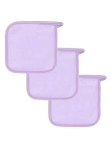 3/6/12pcs Makeup Remover Pads, Edged Design, Reusable, Soft & Moisturizing Cleansing Wipes - Multicolor - View 12