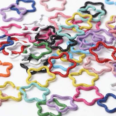 1pack Multicolor Metal Star Shape Open Jump Ring Jewelry Accessoriesfor DIY Jewelry Making Bracelet Necklace Pendant