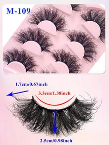 ENCHUW 4 Pairs Synthetic False Eyelashes, 3D Multi-Layered Fluffy & Thick Lashes, 25mm Dramatic Cat Eye Style, Suitable For Beginners, Reusable & Lightweight - Black - View 2