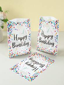 50pcs Colorful Polka Dot Gift Bags, Happy Birthday Tote Bags, Baby Shower Party Favor Bags, Gender Reveal Party Tabletop Decor, Birthday Party Goodie Bags, Happy Birthday Decorations, Welcome Baby Girl Party Supplies, New Born Boy Party Favor Packaging, First Tooth Theme Party Decorations, Boutique Shopping Bags, Room Decor, Home Decor, Birthday Gifts, Party Favors - Colorful Dot Birthday - View 5