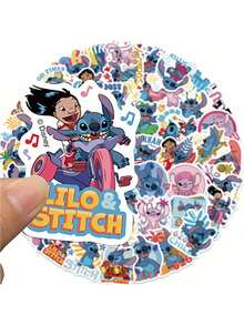Disney 50pcs Official Stitch Stickers, DIY Packaging Tape Stickers, Suitable For Daily Or Party Holiday Decoration, Fun Gift For Friends - one-size - View 7
