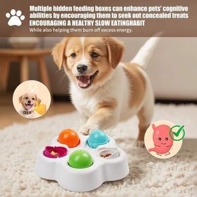 2-In-1 Pet Dog Cat Slow Feeder Interactive Puzzle Toy, Intelligence Training Toy, Boredom Relief Gift For Poodle, Golden Retriever, Puppy