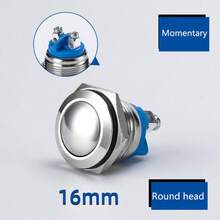 1pc New 16mm 2A/36V DC Metal Waterproof Momentary Horn Button Switch Starter - A - View 4