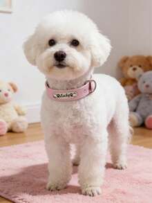 [Customized] Adjustable Faux Leather Pet Collar With Customizable Pet Name And Phone Number - Gift For Pets From Owners - Multicolor - View 3