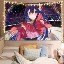 Oshi No Ko Ruby Hoshino Ai Hoshino Tapestry Japan Anime Room Decor Fabric Poster - Trắng - Xem 2