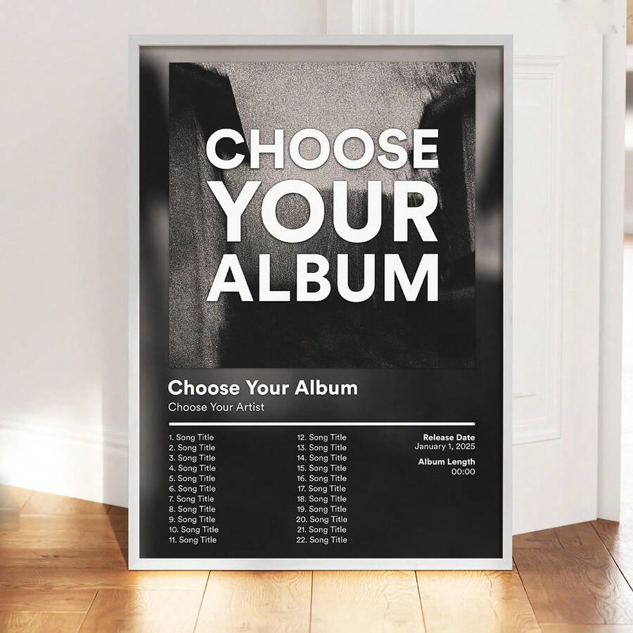 1pc Upload Your Favorite Album Covers, Personalized Music Printing, Singer And Album Wall Artworks, A Musical Gift For Your Fans, Personalized Album Posters, Room Decor, Custom Poster, Customized Wall Art, Pictures Custom Photo, Customizable Things, Optional Frame.