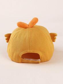 1pc Unisex Toddler/Baby Cartoon Yellow Duck Soft Brim Sun Hat, Spring/Autumn - 1PC - View 4