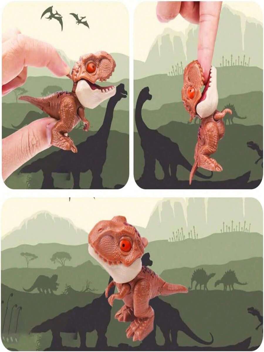 5 Mini Mordedores de Mano de Dinosaurio | Juego de Mordedores Seguros para Bebés - Multicolor - Ver 1