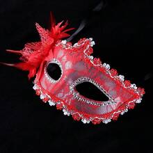 Side Flower Masquerade Mask New Fashion Half Face Eye Mask Party Makeup Ball Venetian Party Mardi Gras Mask - Multicolor - View 8