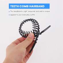 SODIAL(R) Plastic Teeth Comb Hairband Hair Hoop Headband Black For Woman - A - View 3