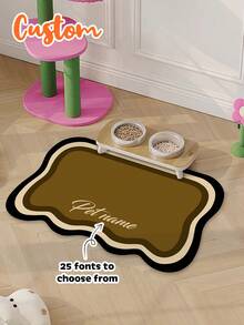 1 pièce Tapis de nourrissage pour animaux de compagnie personnalisé - Tapis de bol pour chien à séchage rapide, absorbant et antidérapant avec nom personnalisé, tapis de nourriture pour chat, tapis de sol intérieur, taille 30x40cm - Multicolore - Voir 8