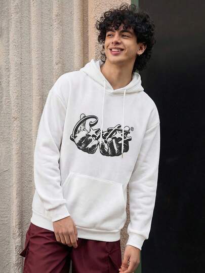 Open Phase 男士圆领长袖棕榈树字母印花加州风时尚宽松舒适卫衣，春秋季夏季休闲版型，适合男士夏季度假穿着