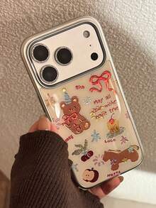 极简时尚金/银边星星熊手机壳，适用于 17/16/15/14/13/12/11 - 彩色 - 查看 3