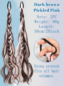 Synthetic Messy Braid, Pink Blue Grey Wig Braid, Boxer Braid Wig Women Ponytail New Chinese Fried Dough Twists Long Braid - Multicolor - View 17