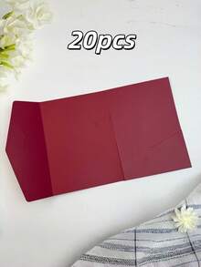 25 st. trippelvikta fickinbjudningskort för bröllop med kuvert, enkla inbjudningskort för förlovning, quinceañera, dop, gör-det-själv-inbjudningar, 5*7 tums inbjudningar, fickinbjudningar, anpassade inbjudningar, julkort - Mörkgrön - Visa 12