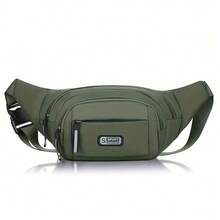 Sports Fanny Pack With Adjustable Shoulder Strap And Zipper Closure - Lightweight Unlined Fanny Pack, Unisex, Black Lettered Design - Perfect For Hiking, Camping, Running, Traveling And Outdoor Activities, Hiking Accessories - 綠色 - 查看 6