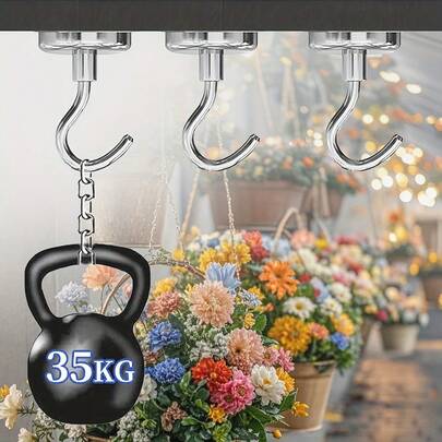 4pcs 32mm Heavy Duty Magnetic Hooks For Office Kitchen Garage Workshop And Living Space, High-Strength Stainless Steel Magnetic Hangers For Tools Keys Coats Lanyards And Utensils, Rust-Resistant Durable Organizer For Metal Surfaces, Strong Magnetic-Catch Power, Easy No-Drill Mount, Versatile Storage Solution For Home Or Small Business Use Space-Saving Magnetic Mounting Solution For Entryway And Garage Walls, Cable Management And Organization Accessories, Office Supplies And Decor Friendly