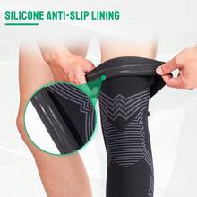 2 piezas Mangas de compresión de pierna completa de cobre para hombres y mujeres Soporte de rodilla largo para baloncesto, correr, entrenamiento, ciclismo, deporte - Negro - Ver 10