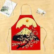 1pc Snow Mountain Pattern Apron, Creative Funny Fashion Printed Apron, Home Cleaning Apron, Easy Clean Kitchen Cooking Apron, Creative Home Apron - Multicolor - View 18