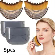 1/2pcsNew Lymphatic Contour Face Brush - Dry Brushing Face Massager For Lymphatic Drainage, Chin & Jawline Sculpting - Ergonomic Skin Fit Design To Reduce Puffiness, Relieve Fatigue - Brown - View 5