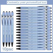 10pcs Customized Engraved Ballpoint Pens - Smooth Writing, Personalized Information, Touch Screen Compatible Retractable Clip, Ideal For Office And Christmas Greetings - Sets - View 12