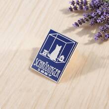 1PC Creative Cat Science Brooch Quantum Physics Experiment Metal Badge Schoolbag Pin Accessory - Blue - View 4