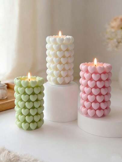 1pc Handmade Love Bubble Cylinder Aromatherapy Candle - Soy Wax, Aroma, Handmade, Art Photography Prop, Interior Decoration, Mother's Day, Birthday Gift, Relaxation, Atmosphere Enhancement