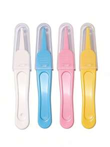4pcs/1set Baby Daily Care Cleaning Tweezers Round Head Clamps, Newborn Care Set, Infant Nail Clipper 4-Piece Material, Children's Trimming Care Tools, Newborn Gift Set, Newborn Care Tools, Newborn Care Gift - Multicolor - View 5