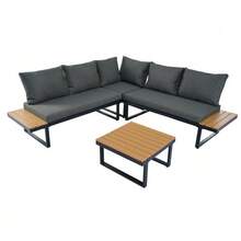 Outdoor Table & Chair Sets - Grey+Black - View 8