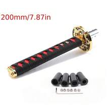 150mm/200mm JDM Samurai Sword Style Shift Knob - Universal Dust Cover Boot And Adapter, Fit For Most Manual Transmission Vehicles Like , Subaru, Etc. (Racing Style Shift Lever) - A - View 16