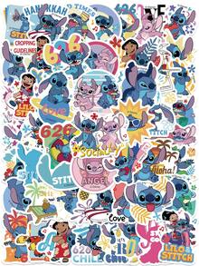 Disney 迪士尼| 50张迪士尼星际宝贝可爱卡通美学乙烯基贴纸，适用于行李箱、手机、笔记本电脑、水瓶、日记本和剪贴簿，可爱卡通办公用品装饰DIY工艺品派对装饰剪贴簿用品 - 1 Set - 查看 9