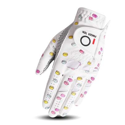 FINGER TEN Non Slip Women's Golf Glove Left Hand 1 Pack For Right Handed Players, Stylish Patterns With Comfortable Silicone Palm Design For Improving Swing Stability, Available In S M L Sizes