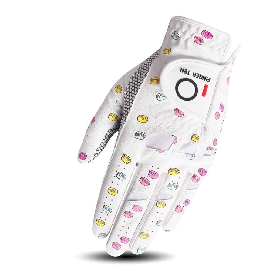 FINGER TEN 1pc Women's Right Hand Golf Glove, Anti-Slip Design, Comfortable Silicone Palm, Enhances Swing Stability, Fashionable Pattern, Size S/M/L Available