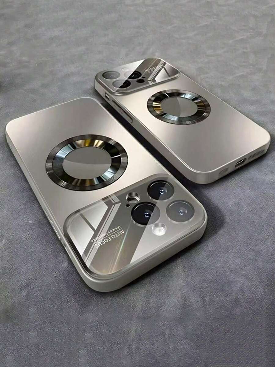 Titanium Luxury Matte Finish Phone Case, Shock-Resistant, Supports Magnetic Wireless Charging, Glass Camera Lens Protection, Compatible With IPhone 17/17Pro/17Pro Max/16/16 Pro/16 Pro Max, 15/15 Pro/15 Pro Max, 14 Pro/14 Pro Max/14/13 Pro Max/13 Pro/13/12 Pro Max/12 Pro/12/11/11 Pro Max - Grey - View 1