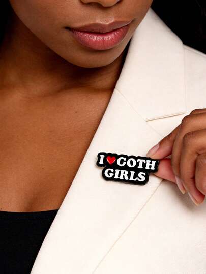 1Pc "I Love GOTH " Enamel Pin Gothic Lapel Pins Badges On Backpack Brooches For Clothes Women's Brooch Cute Jewelry Accessories Gift