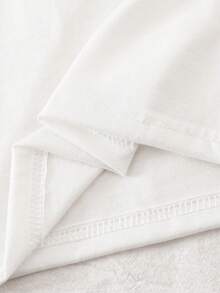 4-7岁女童夏季白色喇叭袖T恤+蓝白条纹短裙两件套，可爱蝴蝶结装饰，清新甜美欧式风格，透气雪纺面料，2026新款夏季假日女童套装 - 淺粉色 - 查看 6