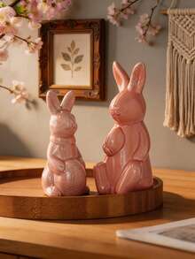 1 chiếc đồ trang trí bằng sứ hình thỏ dễ thương tinh tế, đồ trang trí lễ Phục Sinh và các ngày lễ khác được cá nhân hóa sáng tạo, thích hợp để trang trí bàn làm việc, giá sách, tủ đầu giường, phòng khách, nhà cửa, món quà lễ hội tuyệt vời và vật dụng cần thiết cho gia đình. - 1PC - Xem 4