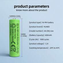 Bộ 12/24 viên pin sạc AA Nickel-Metal Hydride (NiMH) 1.2V, thích hợp cho đèn sân vườn, đèn chiếu sáng bãi cỏ, đèn pin, đồ chơi, máy nghe nhạc MP3, chuột không dây, bàn phím không dây, máy cạo râu điện, điều khiển từ xa, bàn phím và chuột không dây, tay cầm chơi game, máy ảnh kỹ thuật số, đồ chơi, đèn LED, cân điện tử, đồng hồ báo thức và nhiều thiết bị thông dụng khác. Có thể sạc lại hàng trăm lần. - Xem 6