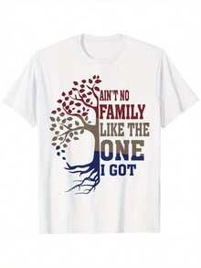No hay familia como la que tengo, camiseta divertida para reunión familiar 2025, camiseta de algodón a la moda de manga corta, camiseta corta estilo urbano, cómoda y adecuada para hombres, camiseta con cuello redondo, súper suave, transpirable, absorbente de humedad, regalo para hombres. - Negro - Ver 1