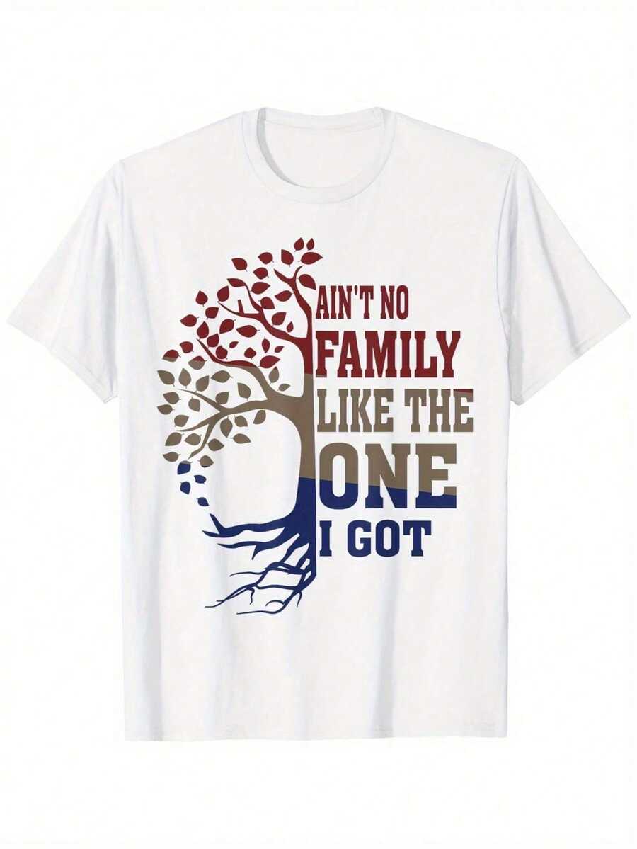 No hay familia como la que tengo, camiseta divertida para reunión familiar 2025, camiseta de algodón a la moda de manga corta, camiseta corta estilo urbano, cómoda y adecuada para hombres, camiseta con cuello redondo, súper suave, transpirable, absorbente de humedad, regalo para hombres. - Negro - Ver 1