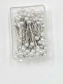 100pcs Pearl Straight Pins In Box, Suitable For Sewing, DIY Crafts, Positioning And Fixing Pins, Fashion Accessory Design, Multi-Color Options: Red, Yellow, Green, Sky Blue, Black, Pink, Fuchsia, White, Colorful - Colored Boxed Pearlescent Needles - View 11