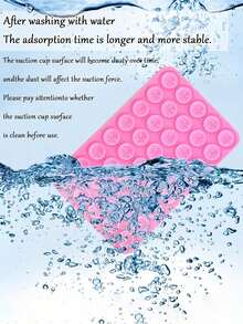 1pc Pink Silicone Suction Cup 40pcs Double-Sided Multi-Function Suction Cup Holder, Square Phone Anti-Slip Suction Pad - Multicolor - View 10