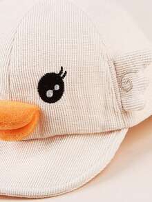 1pc Unisex Toddler/Baby Cartoon Yellow Duck Soft Brim Sun Hat, Spring/Autumn - 1PC - View 6