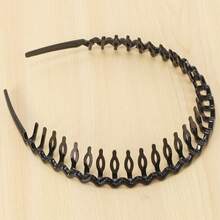 SODIAL(R) Plastic Teeth Comb Hairband Hair Hoop Headband Black For Woman - A - View 8