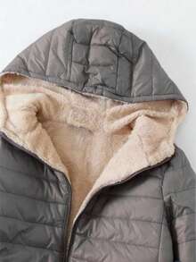 Women Winter Coats - Blue and White - View 5