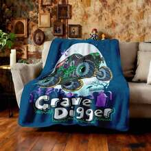 1PC 3D Monster Jam Monster Truck Cartoon Blanket, Edgy Gift For Motorsports Fans, Themed Man Cave Decor, Retro Sci-Fi Party Accent & Race Day Souvenir,Soft Throw Blanket For Home Bedroom Bed Sofa Picnic Travel Office Cover Blanket, Multiple Sizes 50x60 To 60x80 Inches - Nhiều màu 5 - Xem 11